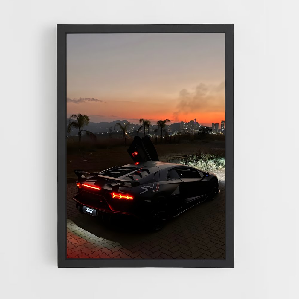 Poster Asphalt Noir – affiche Lamborghini (vue 2)